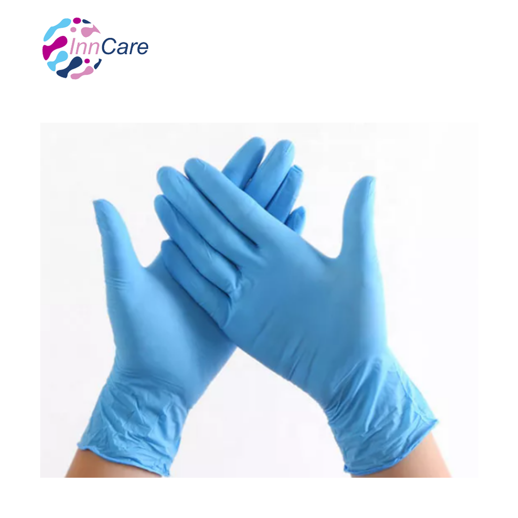 Guantes de Nitrilo, Talla M Azul InnCare