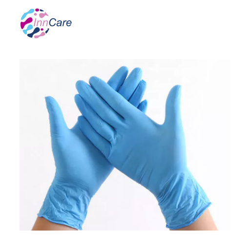 [INN-437] Guantes de Nitrilo, Talla M Azul InnCare