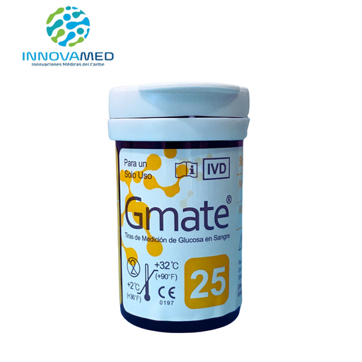 [INN-0007-ZO] Tirillas para Glucómetro GMATE GM10XAZO - 50 por Caja 